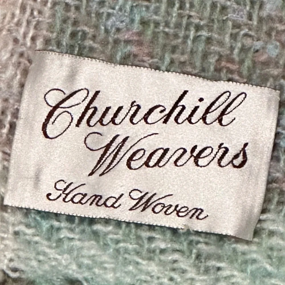 Vintage Churchill Weavers Hand Woven Throw‎ Blanket Plaid Fringed 50